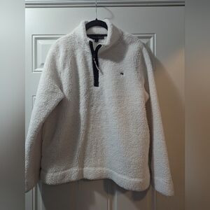 Tommy Hilfiger White 1/4 Zip Pullover Sweater/Jacket, Size Large